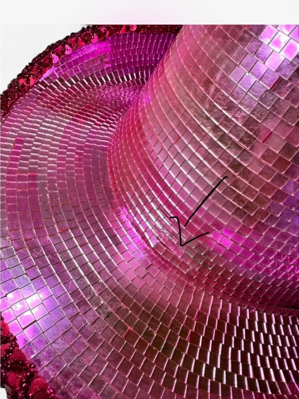 KBW Hot Pink Mirror Ball Disco Cowboy Hat